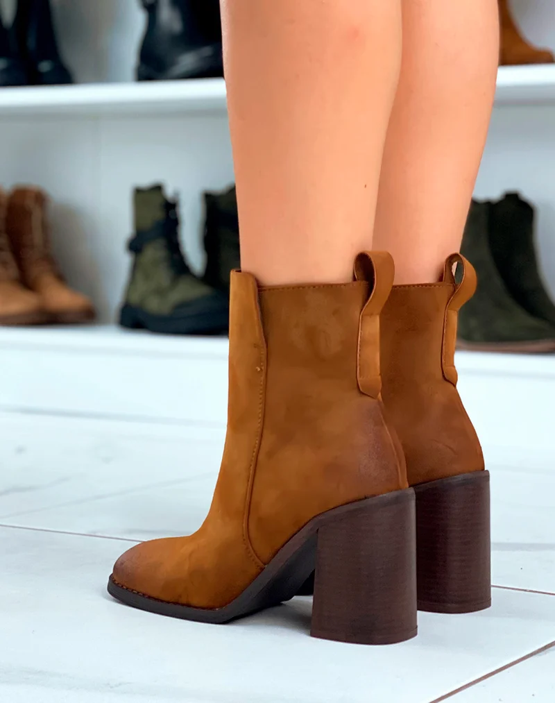 Bottines Camel Classiques : Talon 9cm & Confort Absolu