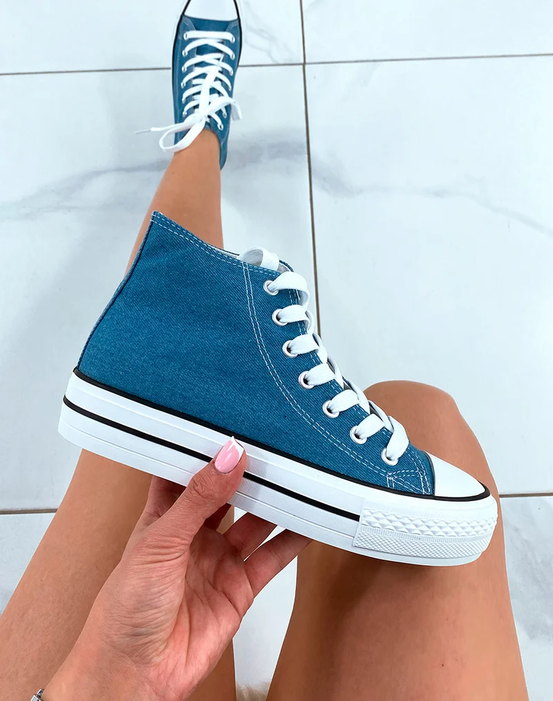 Baskets femme en toile jean
