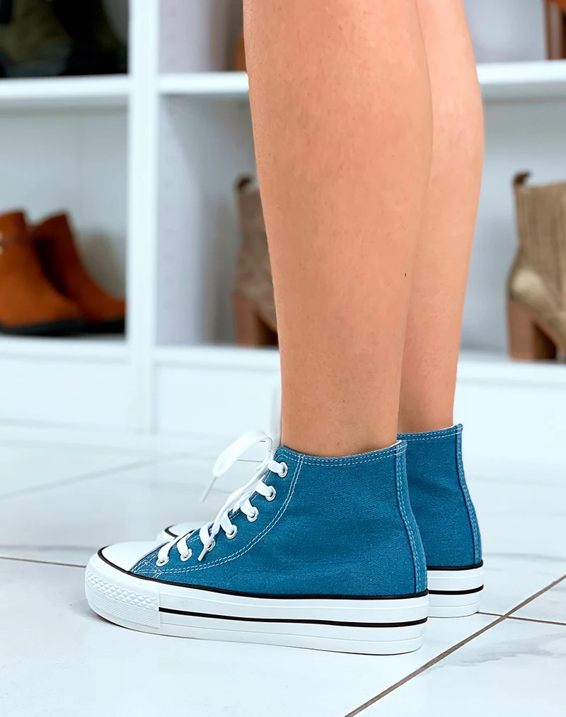 Baskets femme en toile jean
