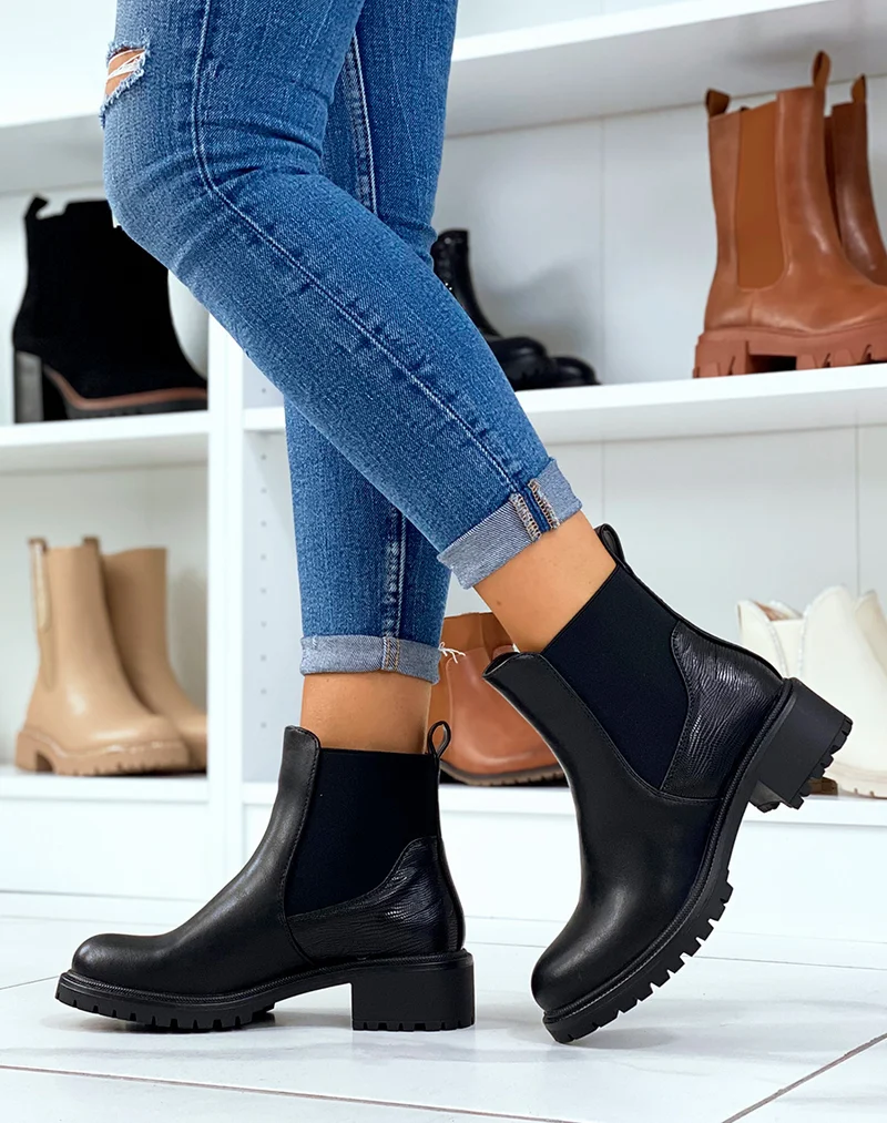 Bottines basses noires à élastique