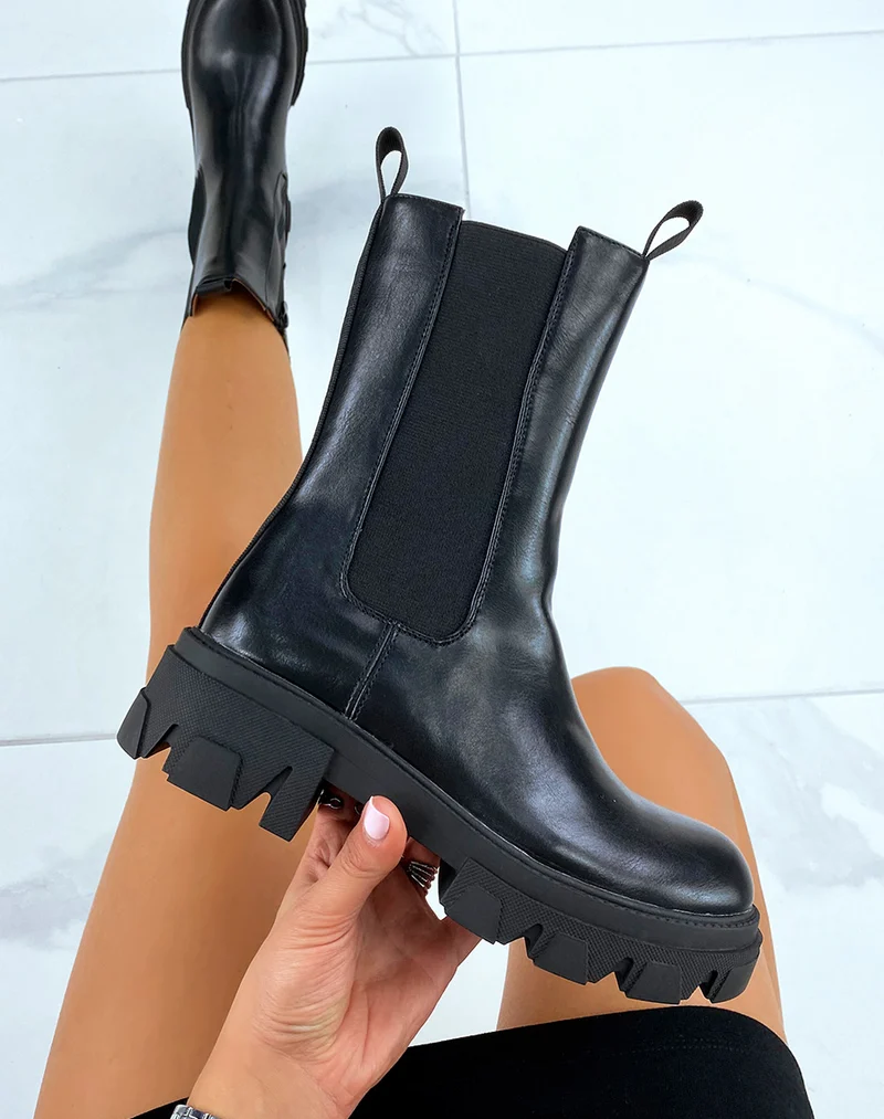 Bottines hautes noires