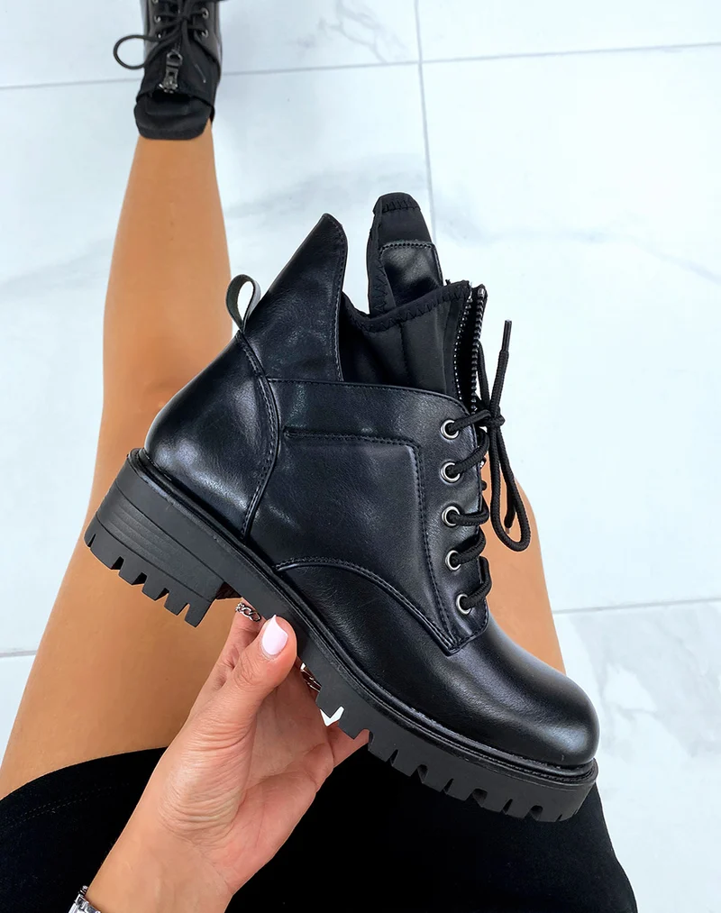Bottines noires montantes