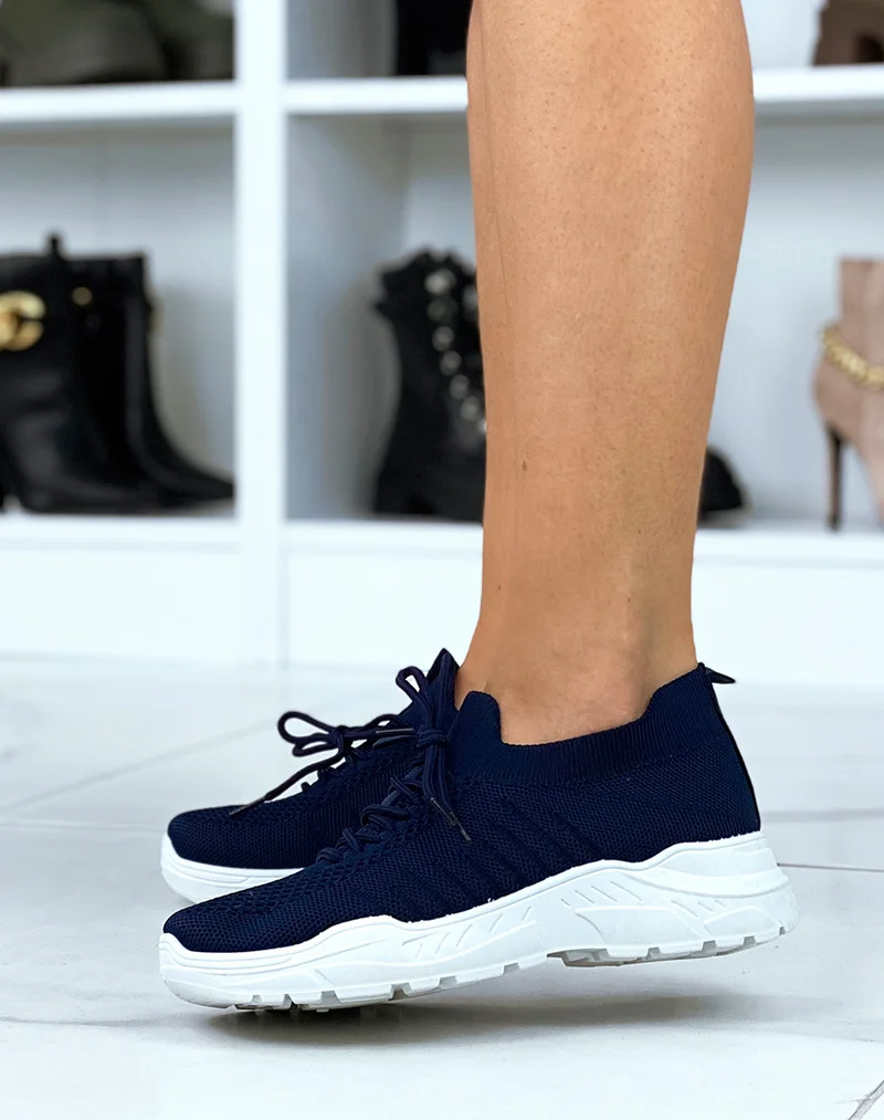 Baskets marine souples effet chaussette