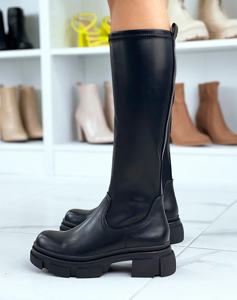 Bottes noires à tige souple
