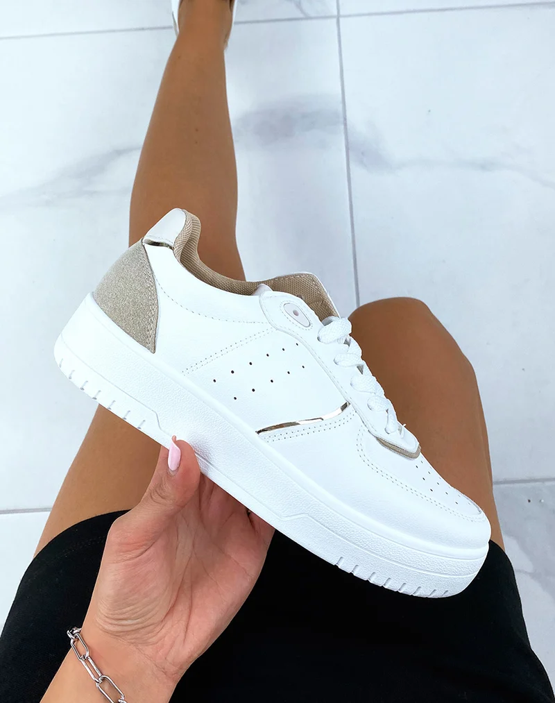 Basket blanche et beige