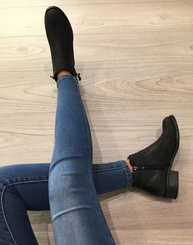 Bottines noires bi-matière