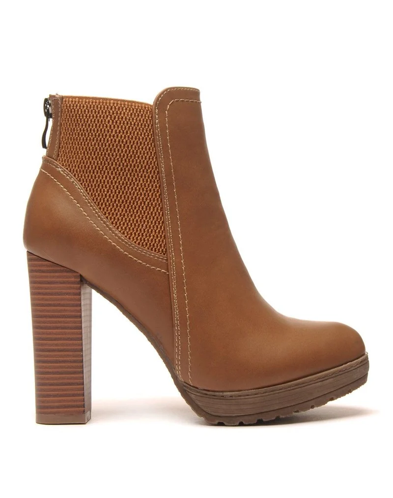 Chelsea boots kaki à talons