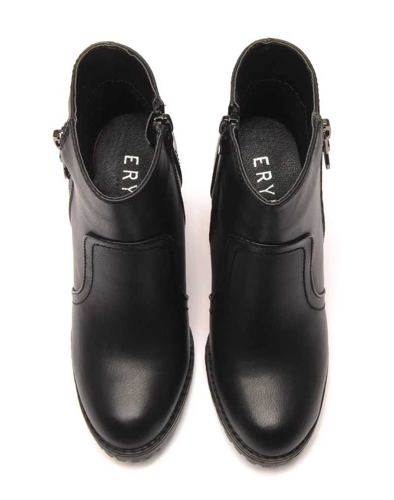 Bottines à talons noires hautes