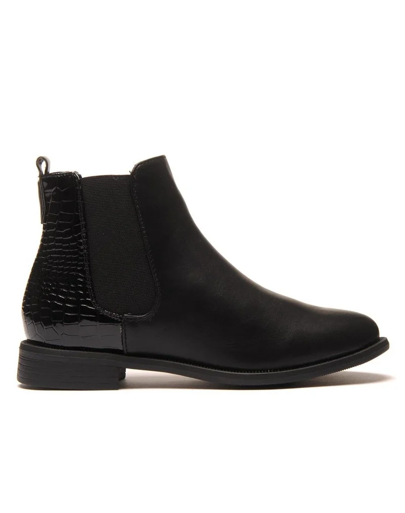 Chelsea boots noire imprimé python