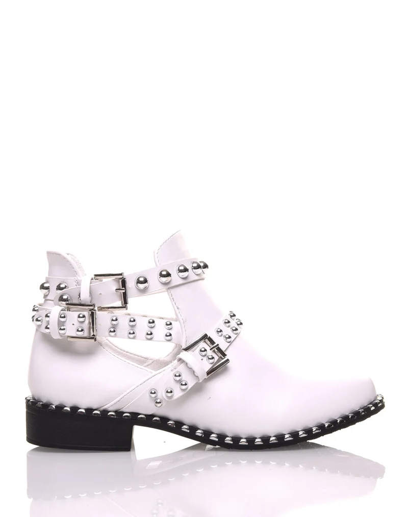 Bottines cloutés blanches