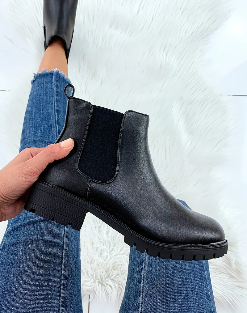 Chelsea Boots noirs plates