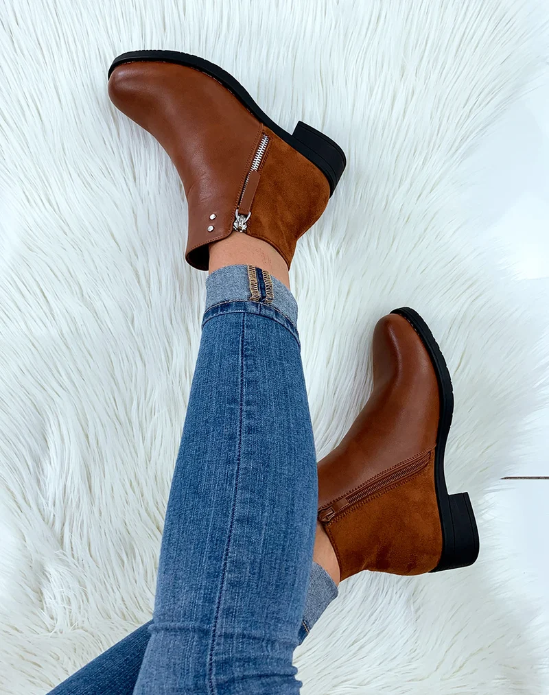 Bottines basses camel