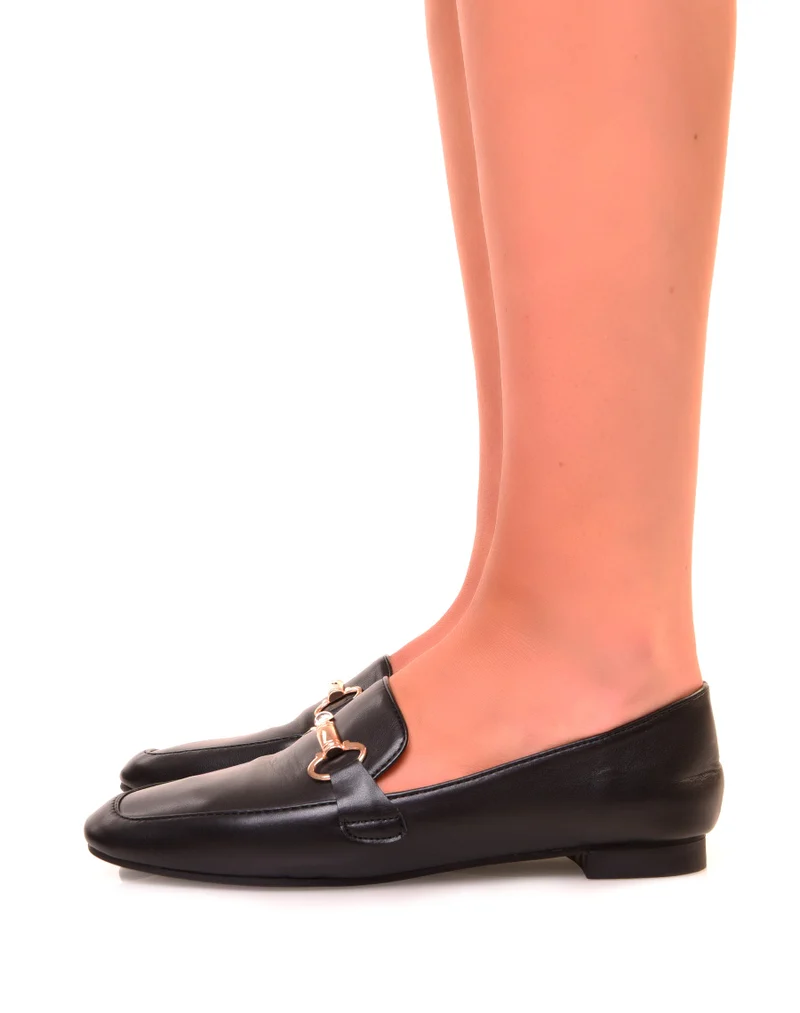 Mocassins en similicuirs noirs