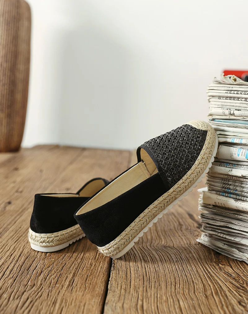 Espadrilles en jute noir