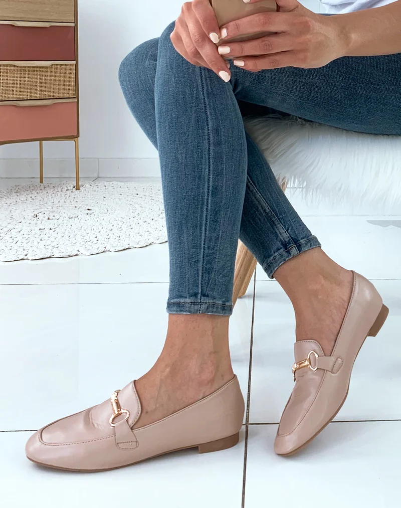 Mocassins en similicuirs beiges