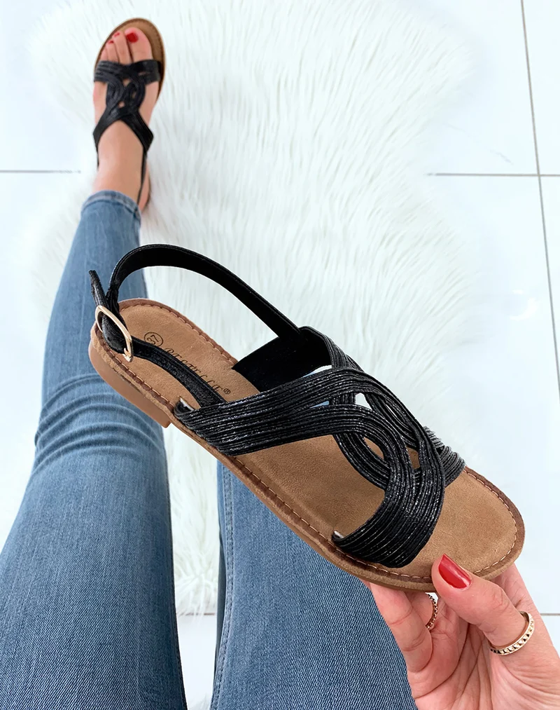 Nu-pieds noires en serpentine