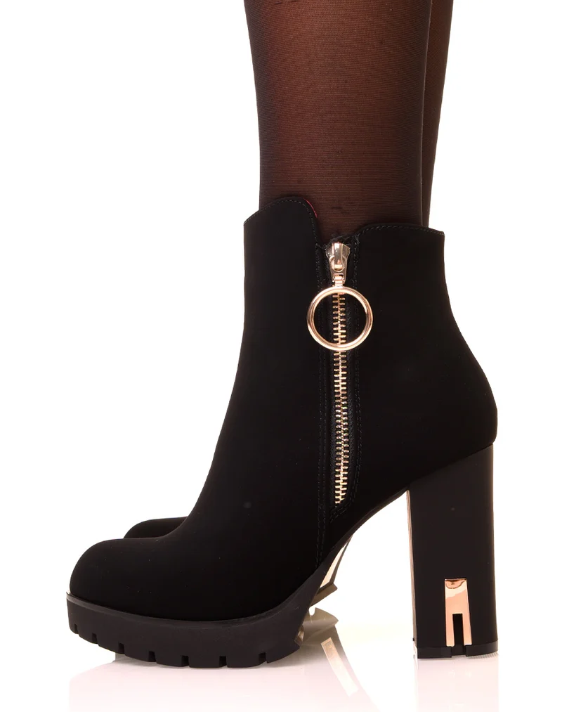 Bottines noires en suédine