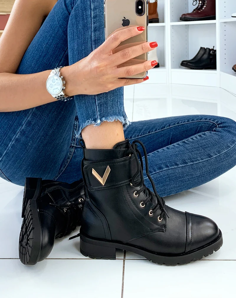 Bottines montantes noires
