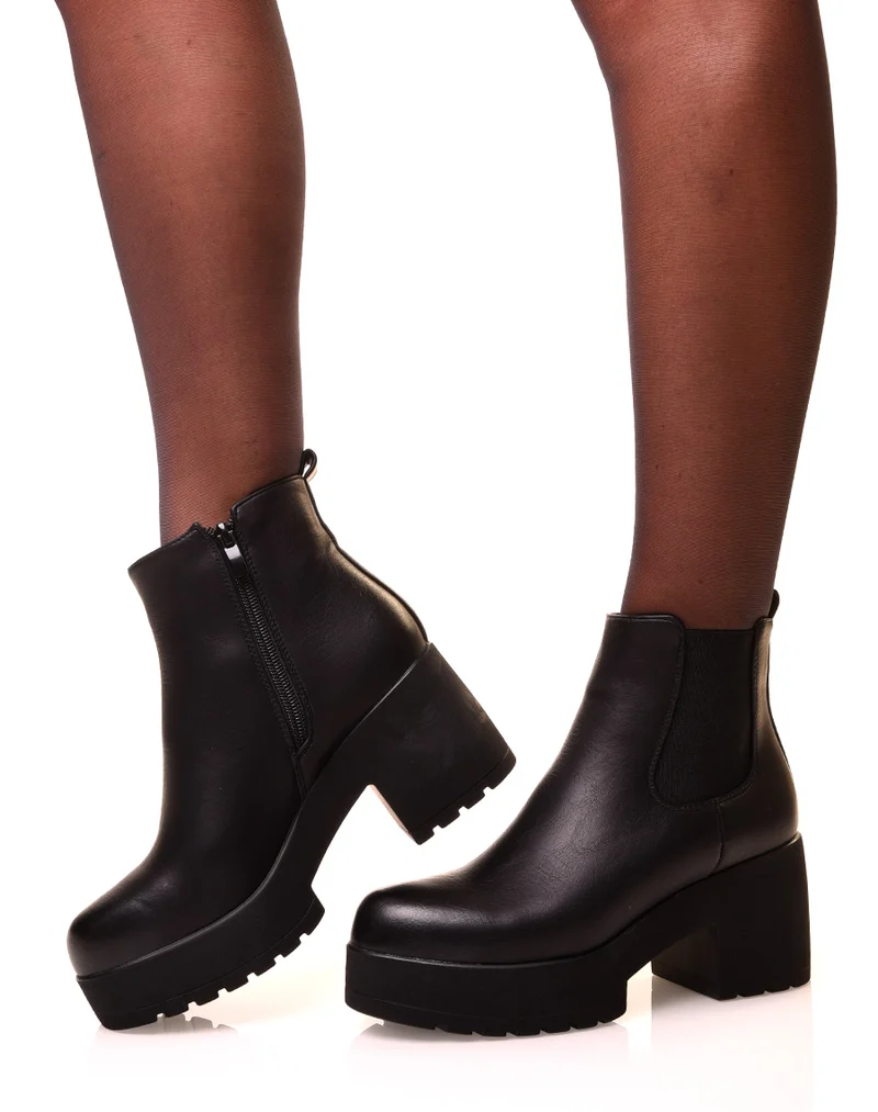 Bottines noires à plateforme