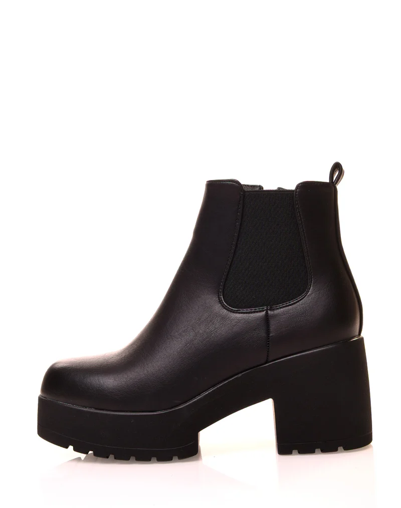 Bottines noires à plateforme
