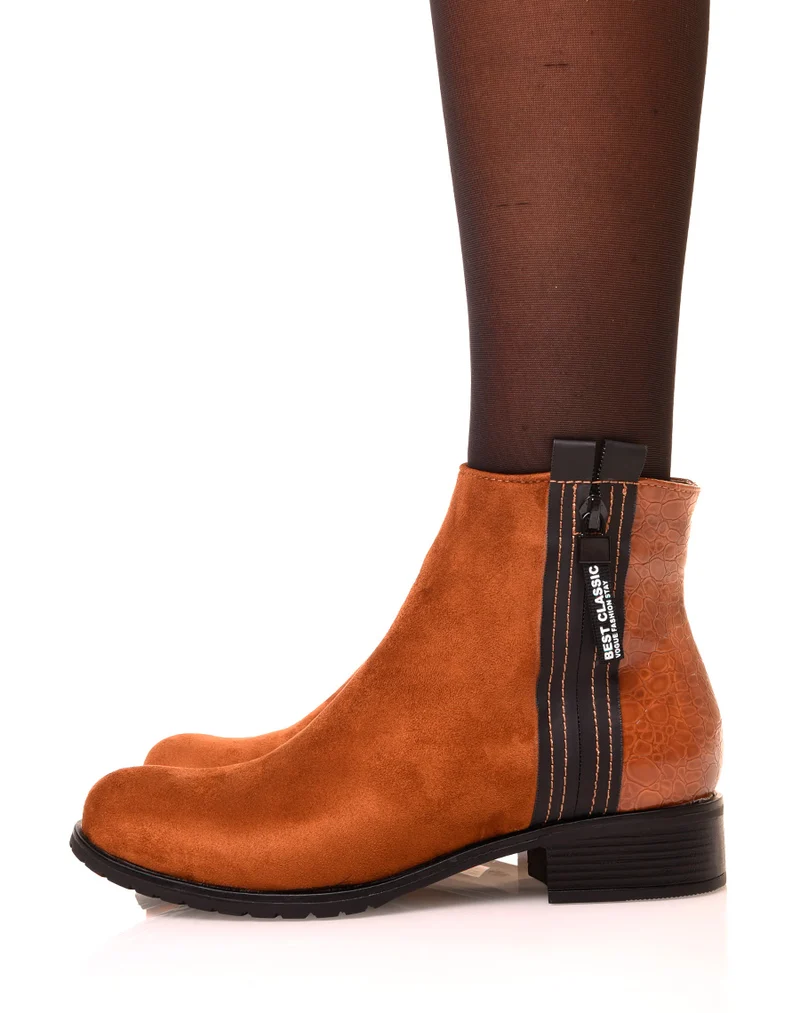 Chelsea boots camel bi matière