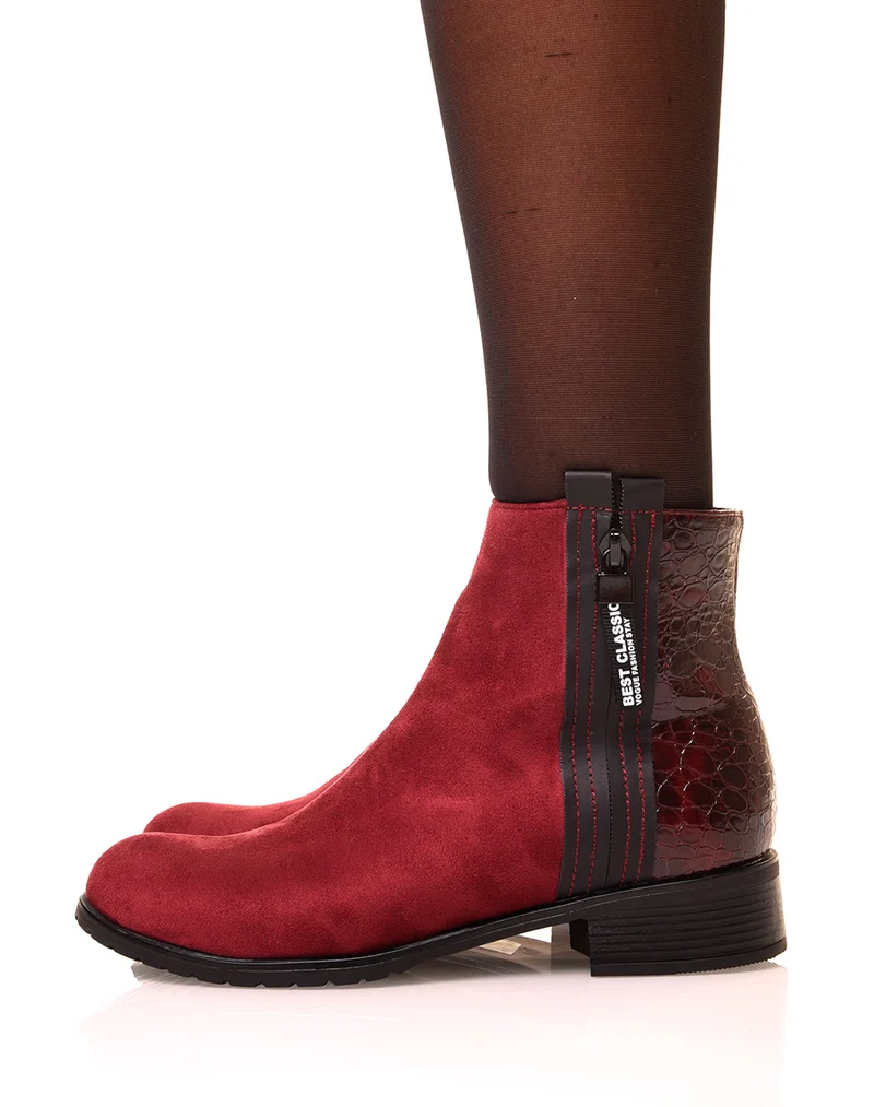 Chelsea boots bordeaux bi matière