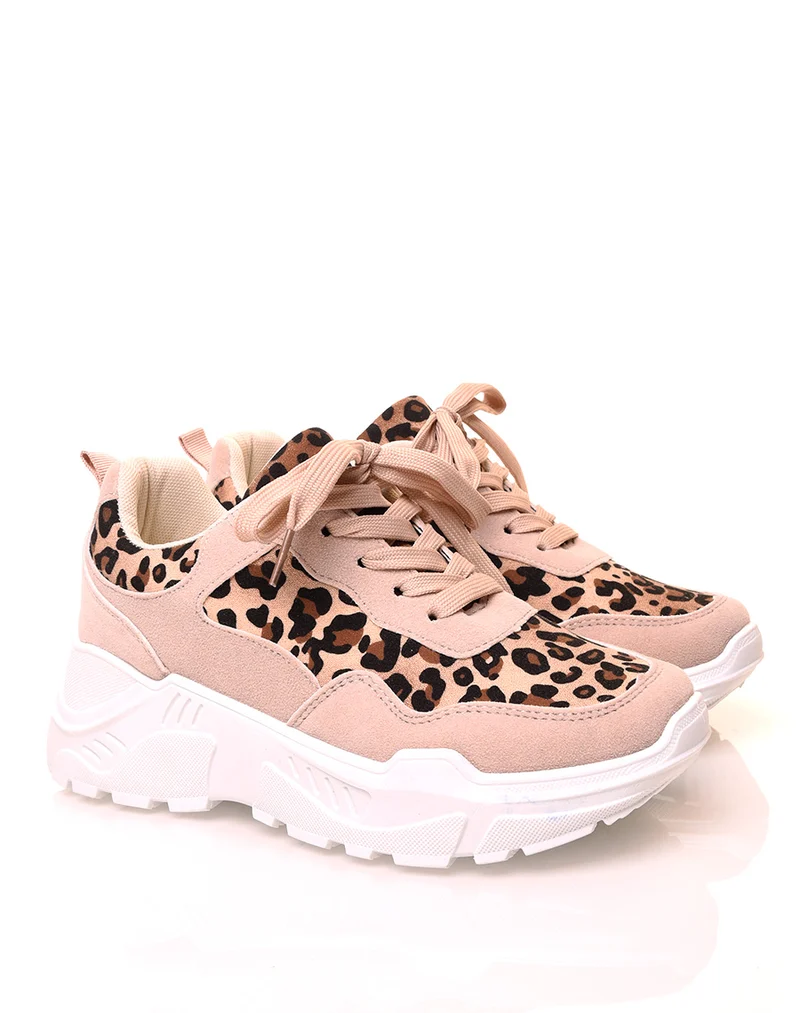 Basket leopard à plateforme