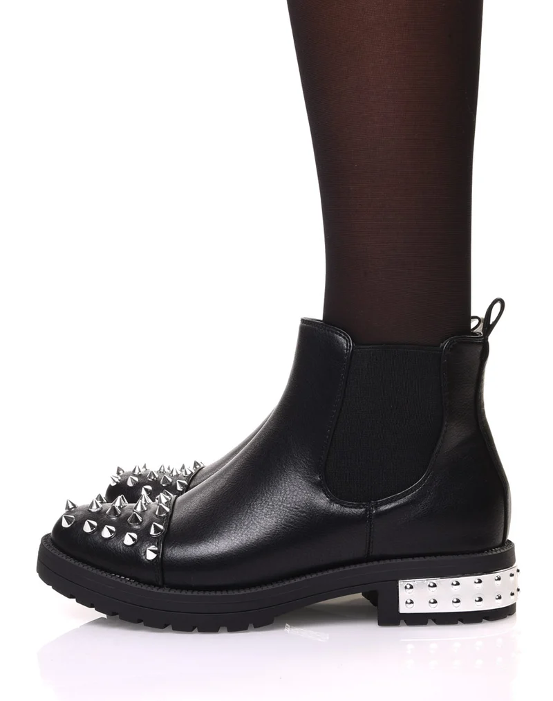 Chelsea boots noirs à clous