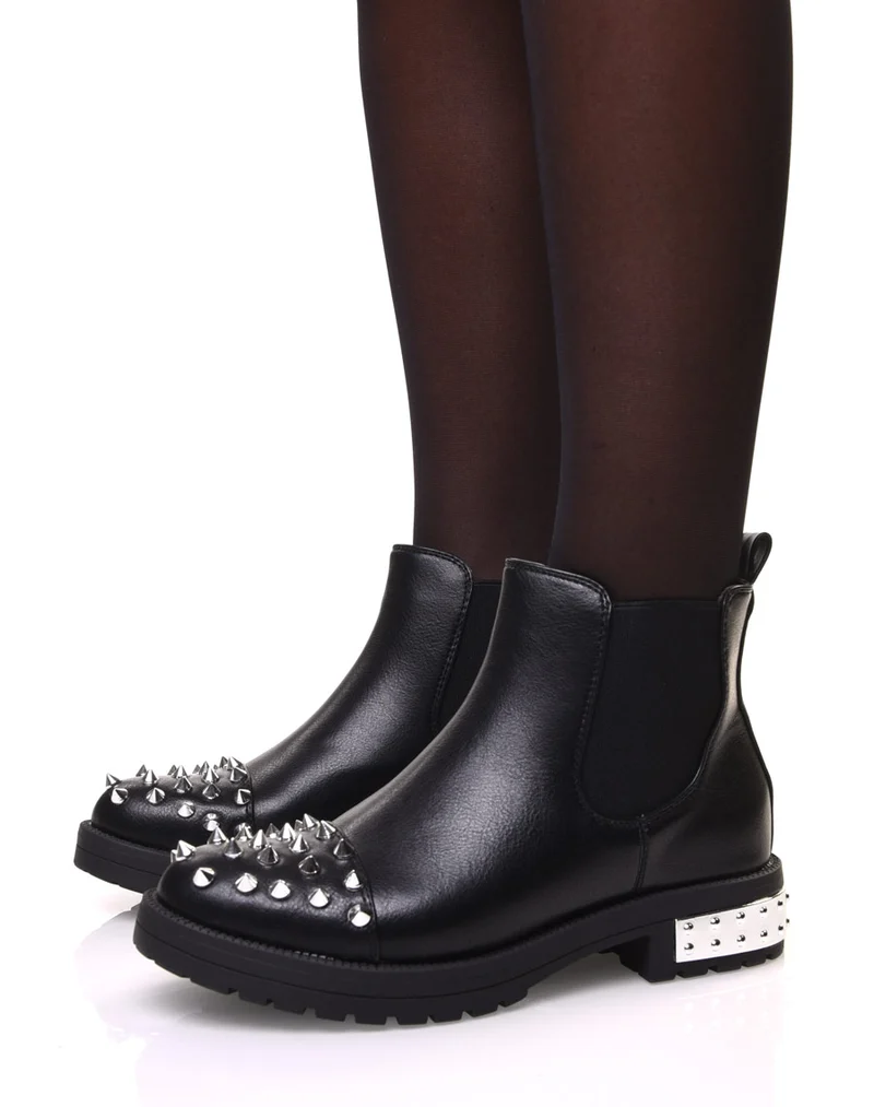 Chelsea boots noirs à clous