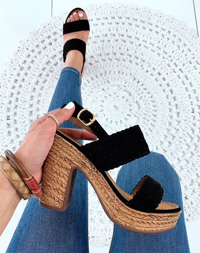 Sandales à talons noires