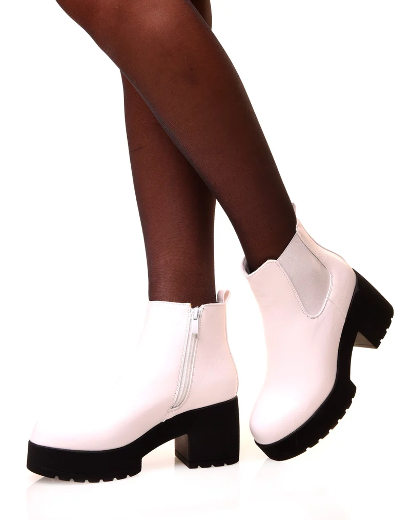 Bottines blanches à plateforme