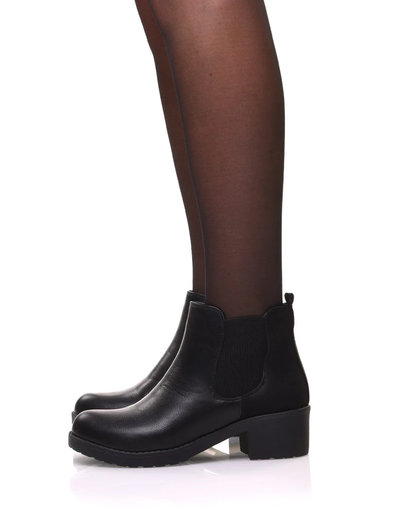 Chelsea boots noires semelles épaisses