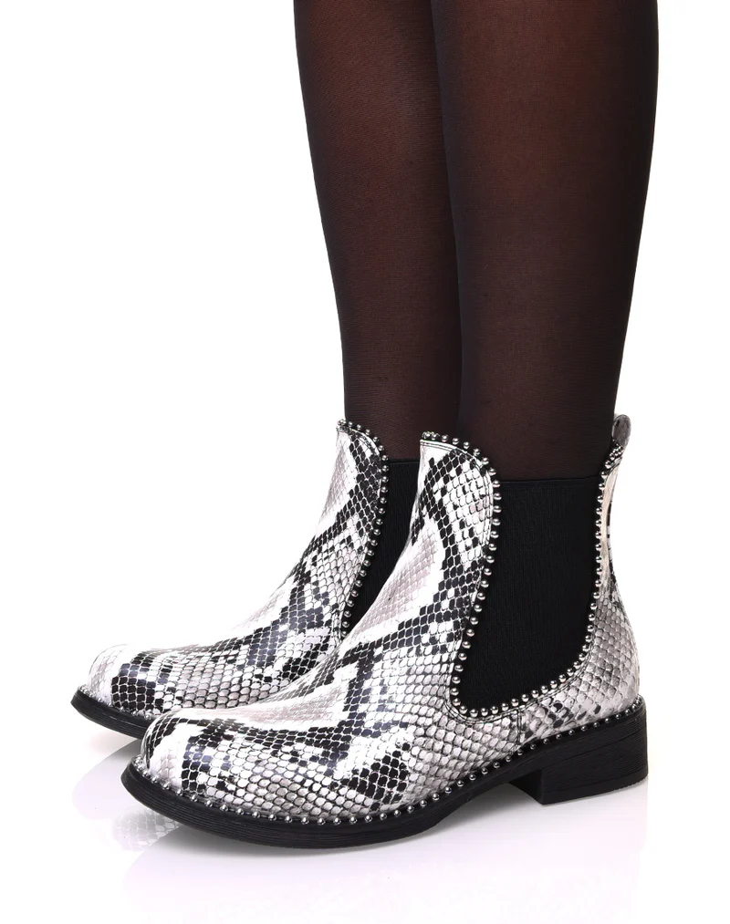 Chelsea boots effet peau de serpent