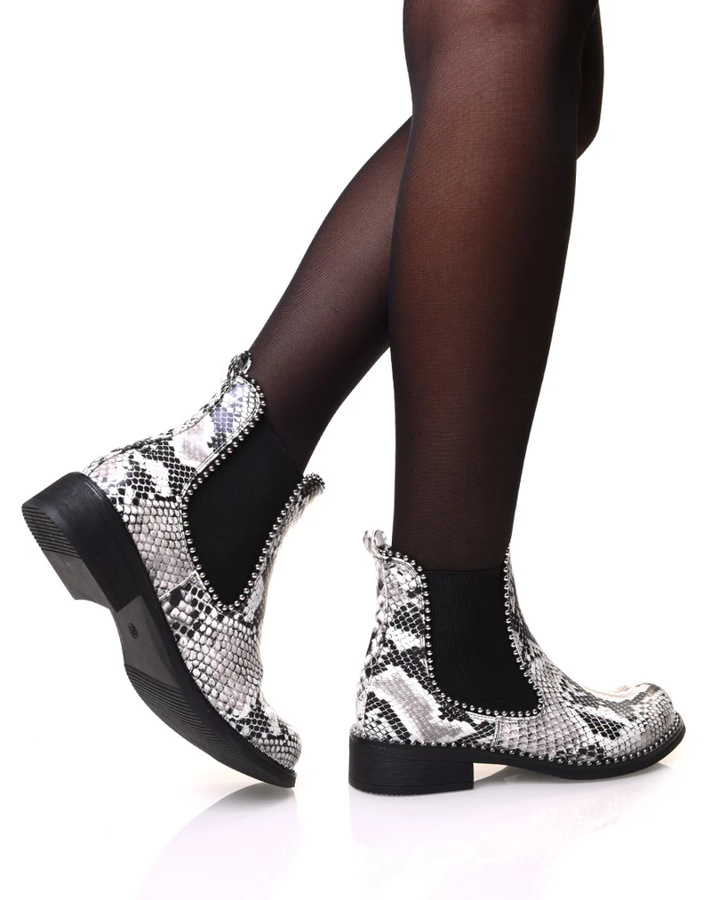 Chelsea boots effet peau de serpent
