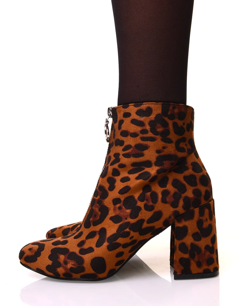 Bottines léopard à talon