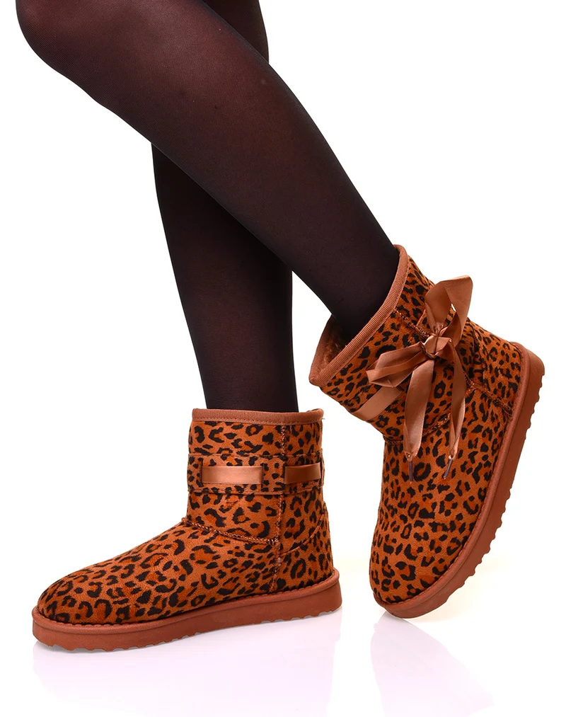 Bottines fourrées léopard