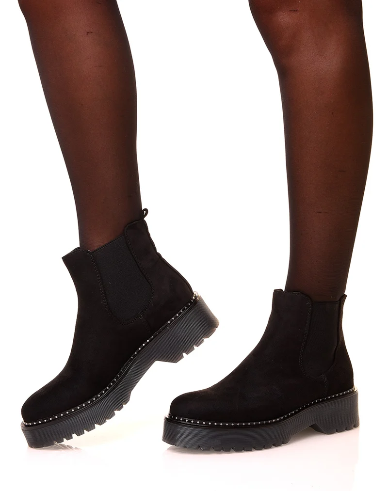Chelsea boots noires en suédine