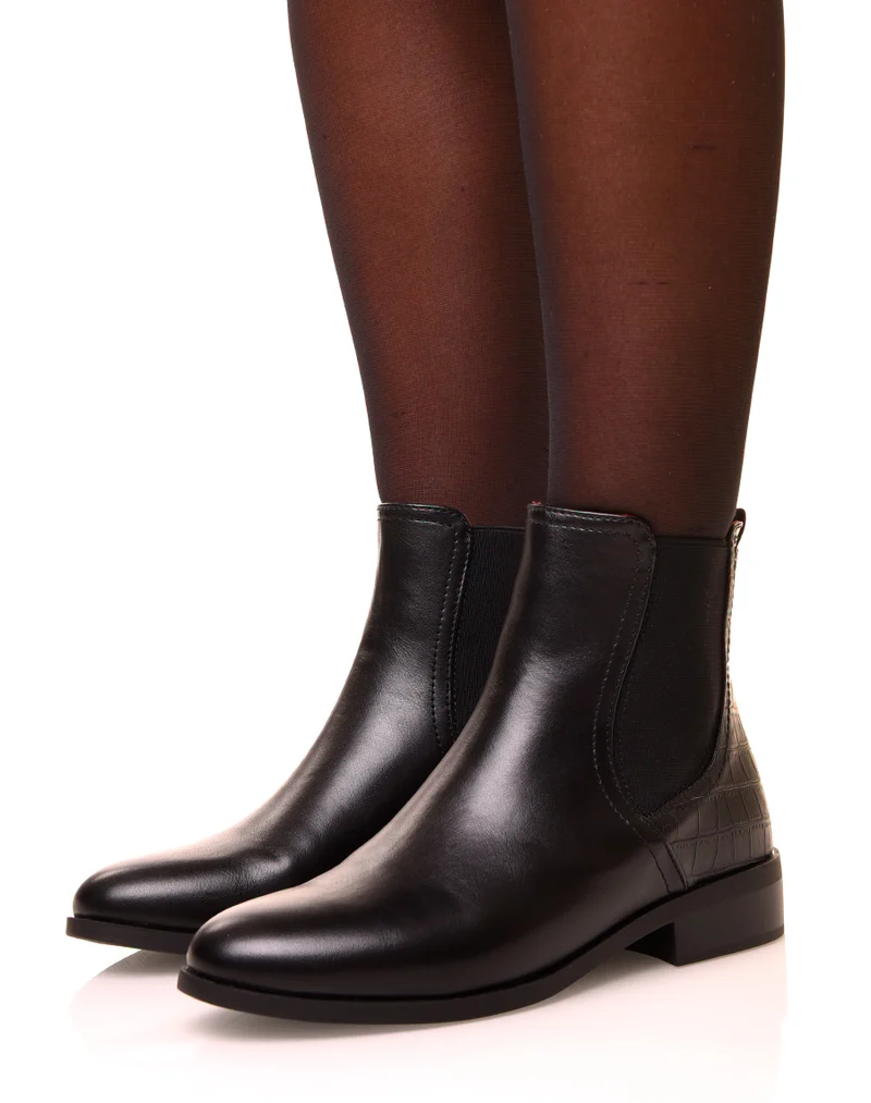 Chelsea boots noir bi-matière