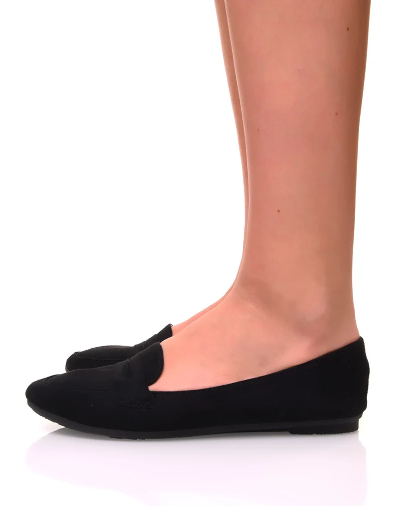 Mocassins en suédine noire