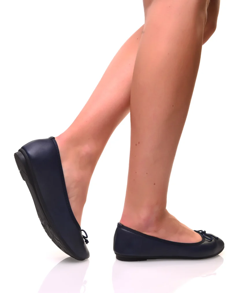 Ballerines bleues marines à petits noeuds