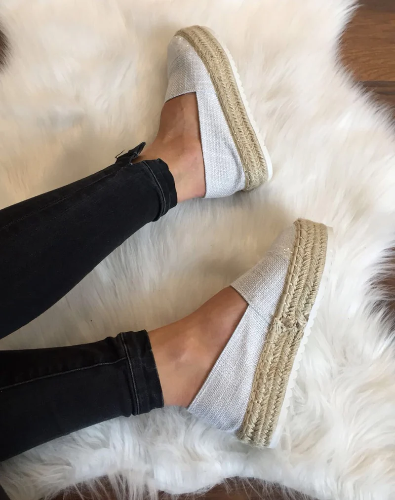 Espadrilles blanches semelles épaisses