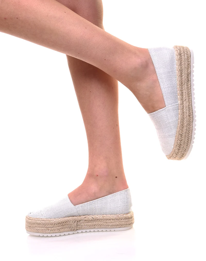 Espadrilles blanches semelles épaisses