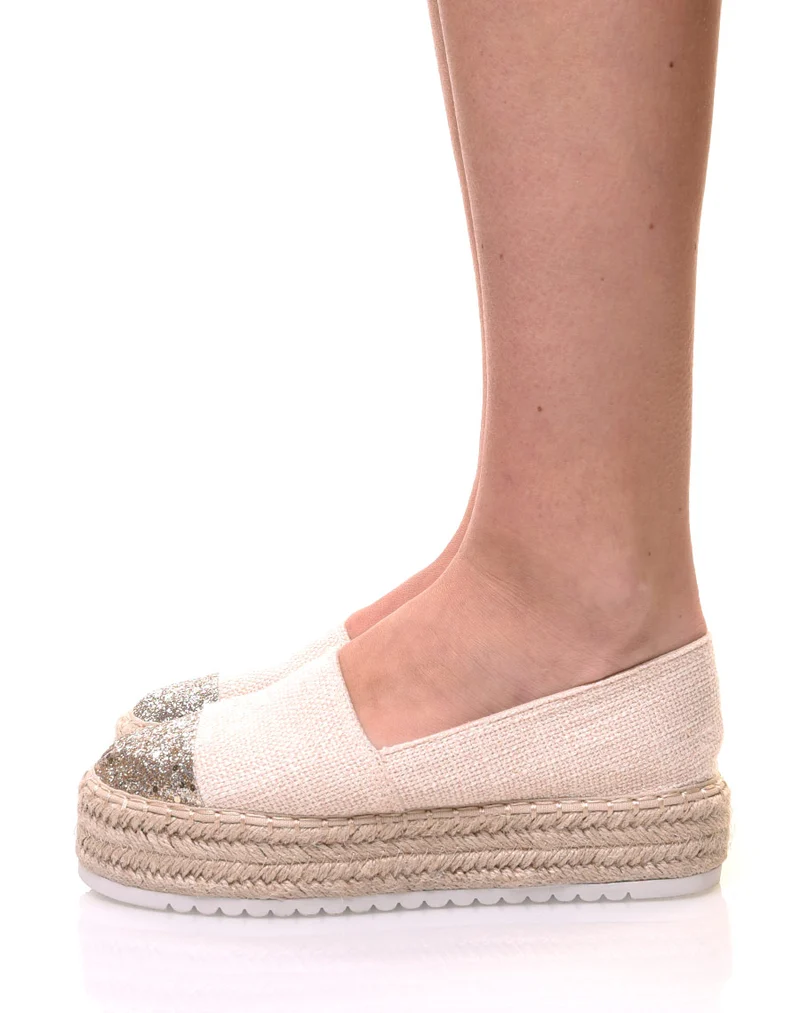 Espadrilles beiges semelles épaisses