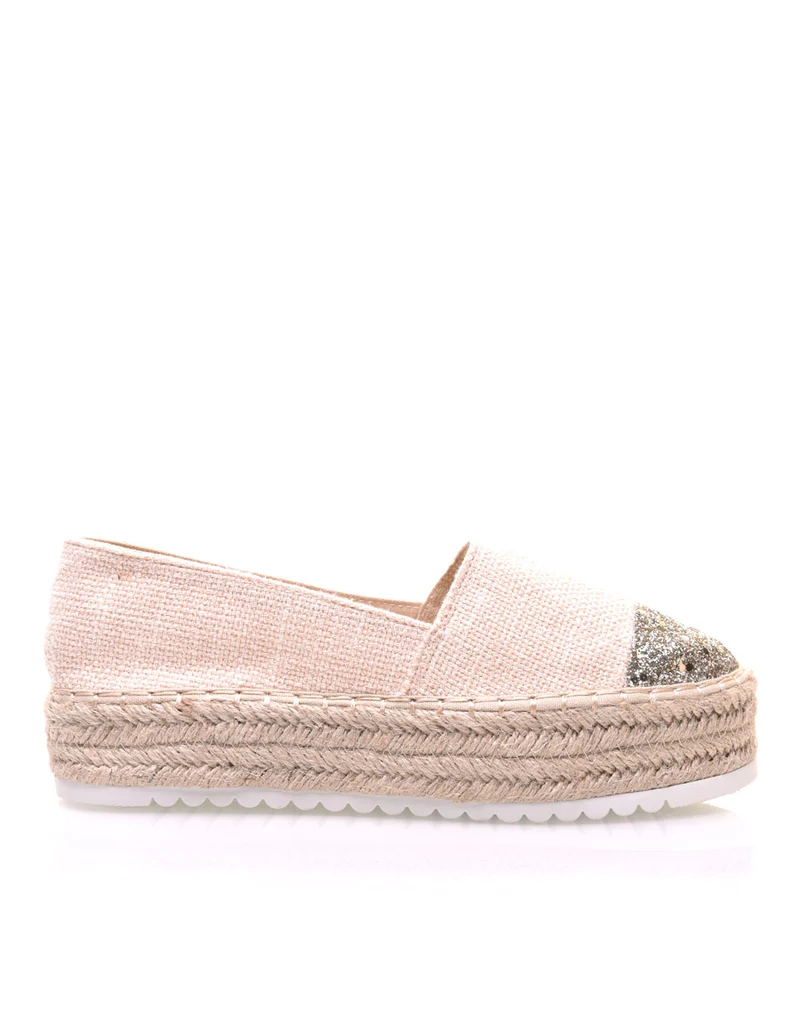 Espadrilles beiges semelles épaisses