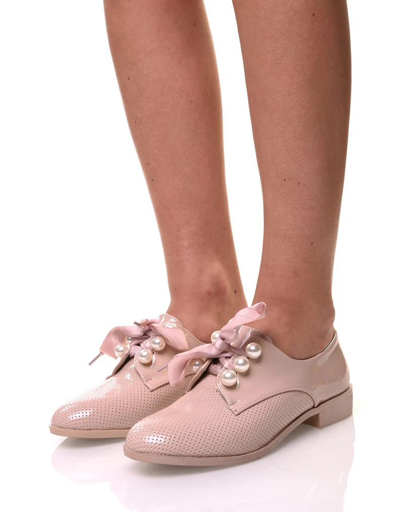 Derbies roses perlées