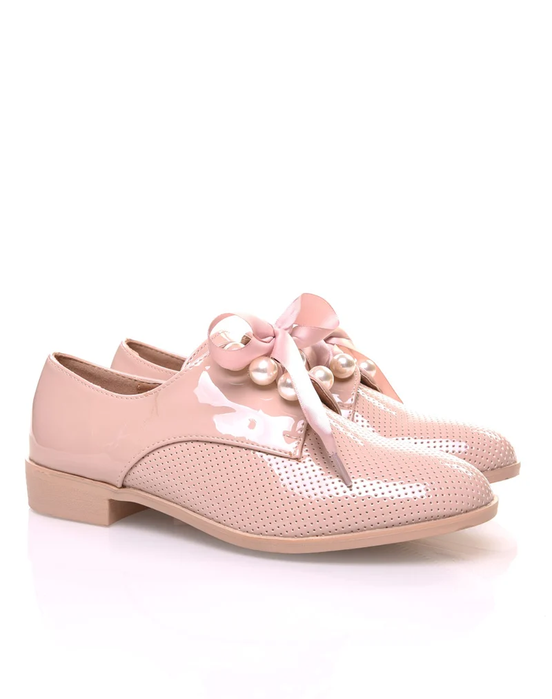 Derbies roses perlées