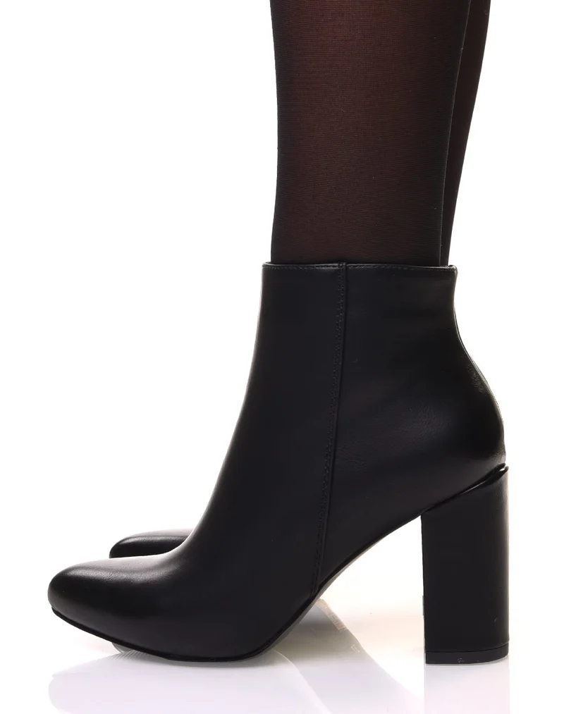 Bottines à talon noires bout pointu