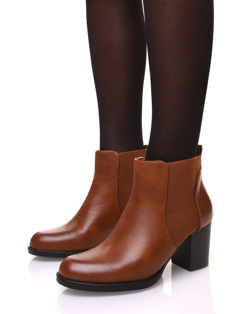 Chelsea boots camels à talon