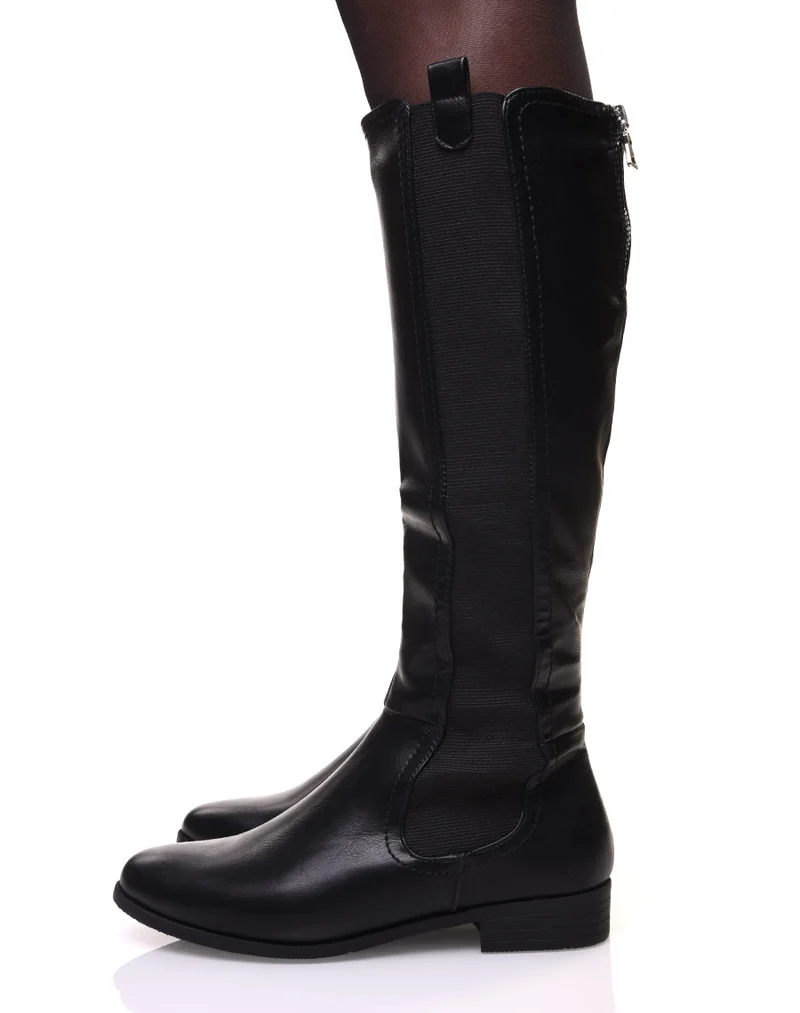 Bottes noir cavalière à petit talon