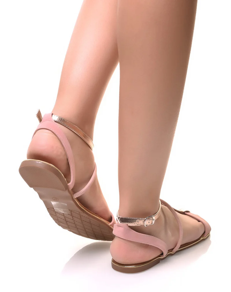 Nu-pieds roses effet écaillés